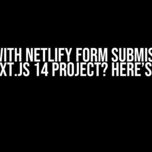 Issues with Netlify Form Submissions in Your Next.js 14 Project? Here’s the Fix!