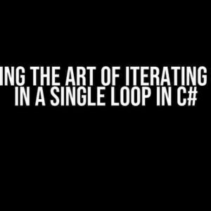 Mastering the Art of Iterating Strings in a Single Loop in C#